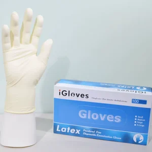 9 Inch Malaysia Natural Rubber Hand Disposable Examination Latex Powder Gloves