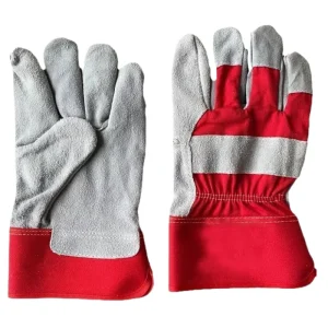 AB Grade Comfortable Cow Split Leather and Rubber Gloves with Convenient Cuff Design for Labor Protection and Welding Gloves