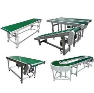 Adjustable Aluminium PVC Belt Conveyor Small Assembly Line Flat Conveying Machine