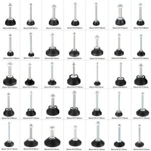 Adjustable Plastic Furniture Leveling Feet with Threaded Base