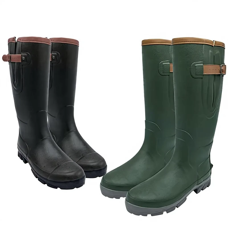 Adult Mens All Seasons Rain Boots Warm Thickened High Tube Waterproof Outer Wearing Hunting Boots Non slip Rubber Artificial