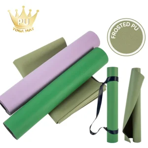All Purpose Custom Logo Drawn Fitness Exercise Travel Folding Natural Rubber Frosted Frost Pu Eco Friendly Durable Yoga Mat