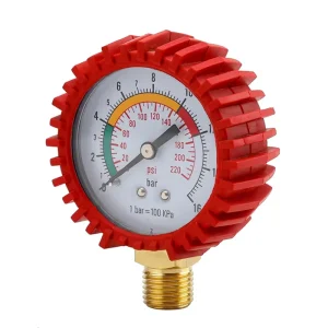 All-in-One Pneumatic Tire Inflator Gauge 1.6% Accuracy 0-18 Bar Integrated Pressure Monitoring Tool