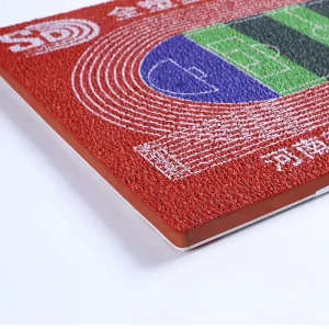 All plastic Self adhesive Textured Track Nail Resistant Rubber Court Flooring with Custom Thickness&High Compression Resistance