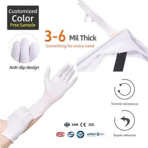 Ambidextrous Latex Gloves EN455 Certified Latex Powdered Free and Powdered Full Texture Examination Gloves