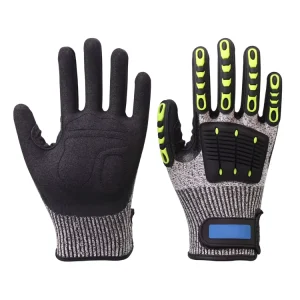 Anti Impact Customizable 13 Gauge HPPE Level 5 Anti Cut Mechanic Gloves Nitrile Coated Cut Resistant Impact Safety Gloves