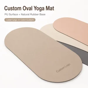 Anti Slip Absorb Sweat Animal Print Costume Custom Logo Big Black Oval Arch Natural PU Rubber Yoga Mat
