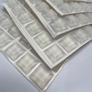 Anti-Slip Adhesive-Backed Silicone Rubber Feet Pads with Grid Pattern