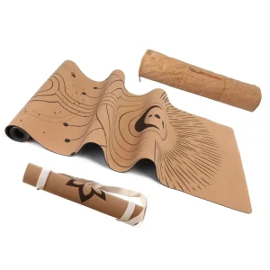 Anti Slip Natural Rubber Cork Professional Yoga Mat Eco Friendly Odorless Thickened 183cm X 68cm 5mm Home Use for Men and Women