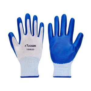 Anti Slip Nitrile Labor Protection Gloves for Men Women PU Rubber Latex Oil Proof for Construction Workers for Land