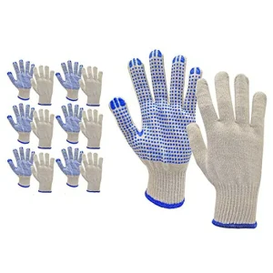 Anti Slip and Anti Impact Rubber Dotted Work Safety Gloves Cotton Knitted Dots for Labor Protection