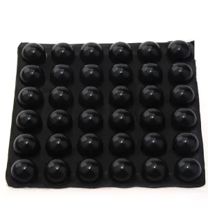 Anti-Vibration Black Oval Rubber Feet and Silicone Pads for Furniture Table Legs
