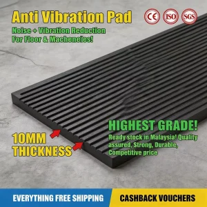 Anti-Vibration Rubber Pad, 10 mm Thick, for Water Pump Machines, -40 to +300 Temperature Range