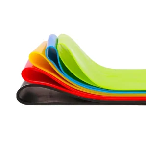 Assorted Colors Set of 5 10 & 12 Inch Eco Friendly Rubber Resistance Loop Exercise Bands for Training