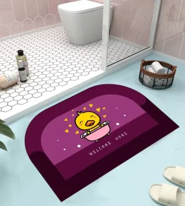 Bathroom Water Absorbent Diatom Mud Rug Set with Rubber Back Super Anti slip Diatomaceous Non Slip Bath Mat