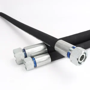 Bespoke Hydraulic Hose Assembly with Straight Crimped Fitting, High Pressure Steel Wire Spiral Rubber Oil Pipe