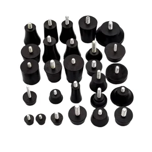 Black 8mm Conical Rubber Foot Pad with Shock-Absorbing Screw