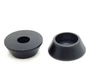 Black Conical Rubber Feet with Hole Anti-Slip Shock-Absorbing Furniture and Equipment Foot Pads
