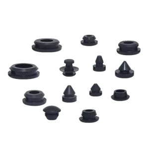 Black Industrial Rubber Plugs Caps for Hollow Tubes Model CQ1056