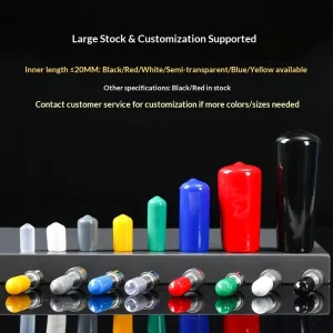 Black PVC Rubber Threaded Protective Cap for Screw Rod, Bolt, Rebar and Plastic Pipe
