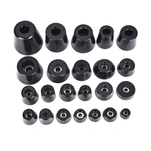 Black Rubber Foot Pads Conical Machine Feet Shock Absorbers Non-Slip NSF61 Certified 30-90 Shore Hardness