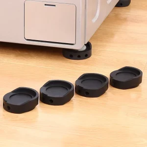 Black Rubber Furniture Pads with Felt Foot Protectors for Desk, Chair, and Table Legs
