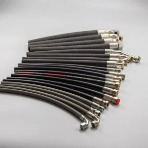 Black Rubber Hydraulic Hose Bundle Female Threaded Fitting Assembly Protection Manufacturer Industrial Construction