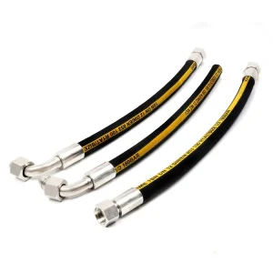 Black Rubber Hydraulic Hose R2AT 1/4 in and R5 with Fittings