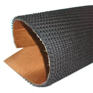 Black Rubber Lawn Pattern Rough-Top Conveyor Belt for Ski Resorts, Anti-Slip, Cold-Resistant, Used