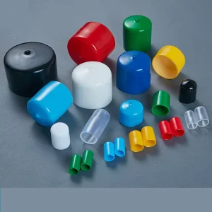 Black Rubber Protective Sleeve for Round Tubes and Iron Wire Caps with External Thread