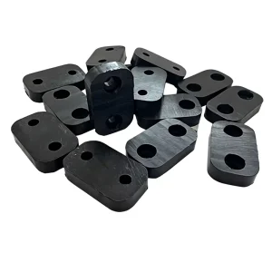 Black Rubber Shaped Parts, Nitrile and EPDM Damping Pads with Hole, Buffer Blocks, Model 98
