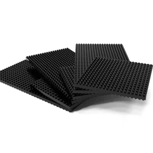 Black Rubber Vibration-Damping Pad GR-JZF-KL01 with Granular Raised Surface