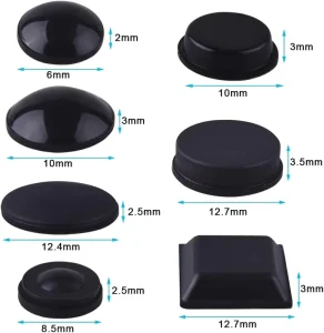Black Self-Adhesive Rubber Feet Bumper Pads for Doors, Cabinets, Drawers and Appliances