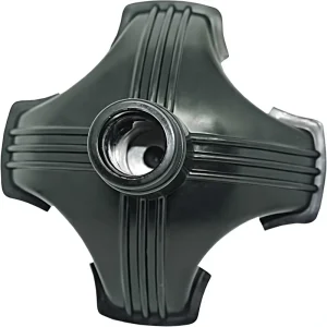 Black Self-Standing Quad-Base Cane Tip Replacement 4-Prong Rubber Foot Pad