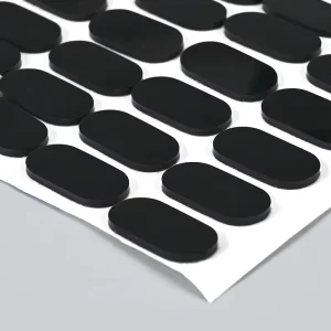 Black Silicone Long-Shaped Rubber Pad Anti-Slip Wear-Resistant Self-Adhesive Shockproof Foot Pad