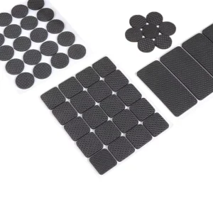 Black Silicone Non-Slip Self-Adhesive Rubber Bumper Feet for Cabinet Doors