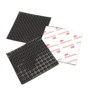 Black Silicone Self-Adhesive Rubber Bumper Feet for Furniture, Cabinets, and Doors