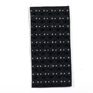 Black and Clear Hemisphere Self-Adhesive Silicone Rubber Bumper Pads for Cabinets, Drawers, and Furniture