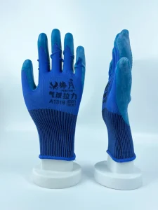 Blue Rubber Safety Labor Protection Gloves Work Gloves Customizable