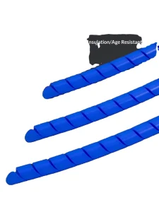 Blue Silicone Spiral Winding Tube Cable Management Fiber Optic Wire Threading Protective Sleeve