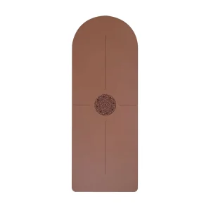 Brown PU Natural Rubber Yoga Mat 8mm Non slip Wear resistant Shock absorbing Sports Dance Fitness Home Use