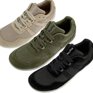Bulk Order Unisex Retro Walking Sneakers Breathable Mesh Daily Casual Foot Shaped Flat Sole Ground Feel Wide Toe Box Shoes
