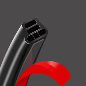 Car Door Seal Strip 5 Holes Automotive Weather Stripping Self-Adhesive Rubber Seal Cover Waterproof Soundproof