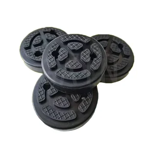 Car Lift Circular Rectangle Rubber Pads for Double-Column Lifts, Black and Yellow