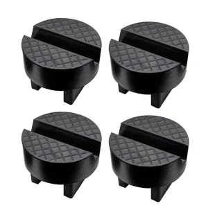 Car Lifting Stand Rubber Pad Adapter Anti-Slip Slotted Frame Rail Floor Cushion Black