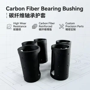 Carbon Fiber Bearing Bushing Black PTFE Lined Made in China