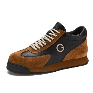 Casual Flat Walking Style Shoes for Men Teenagers Large Sized Forrest PU Upper Waterproof Thick Sole Mesh Spring Autumn