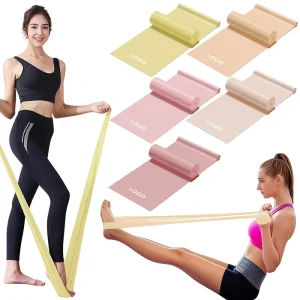 Champagne TPE Resistance Band for Pilates Yoga Chest Back Expansion Glute Shaping Leg Arm Waist Ab Workout Customizable