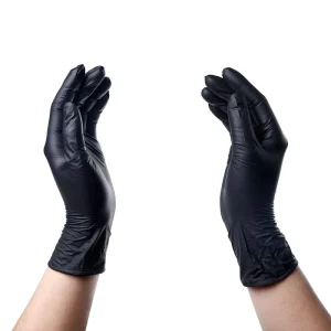 China 100pcs Box 9 Inch Black Nitrile Hand Gloves Manufacturers