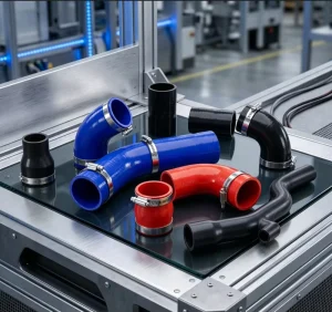 China Factory Custom CAC Smooth Black Silicone Hose Fluoro Rubber Inner Layer Heat Resistant High Pressure Automotive Coolant